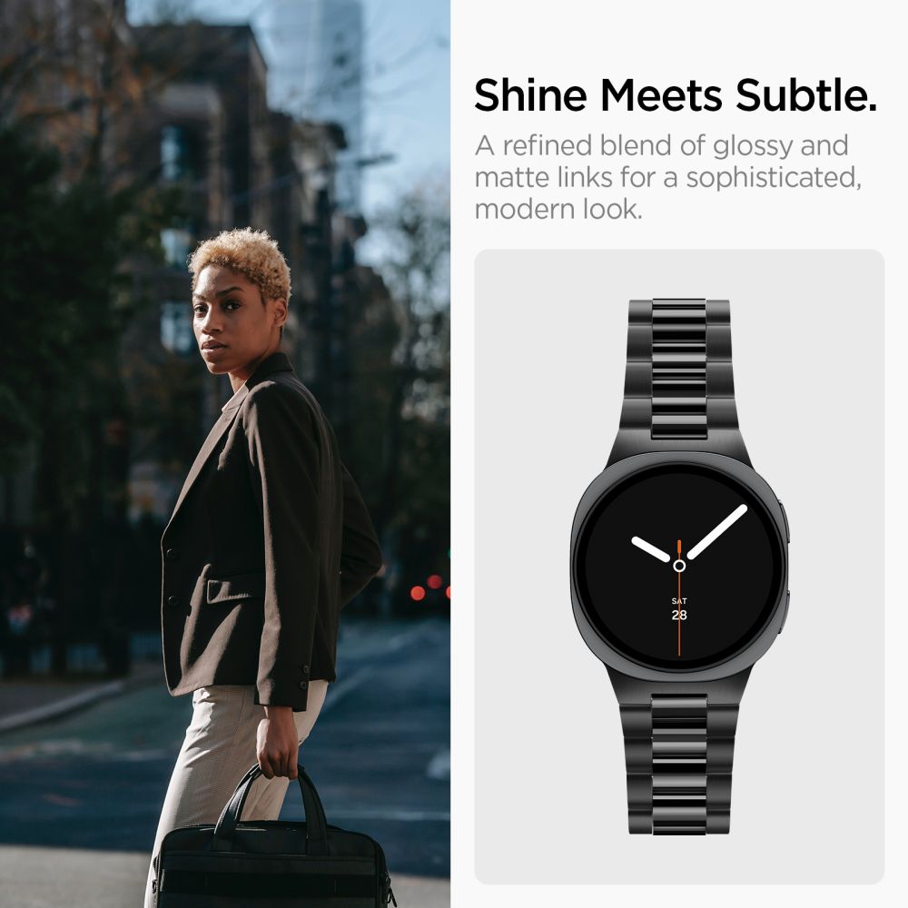 Spigen Modern Fit Band 316L apyrankė Samsung Galaxy Watch 40/44/46 mm - Juoda -- Samsung Galaxy Watch