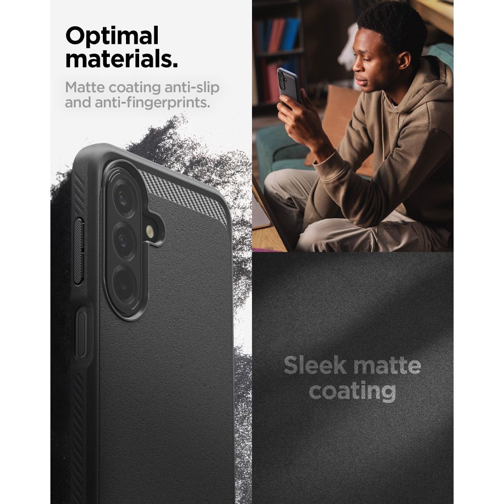 Spigen Rugged Armor dėklas Samsung Galaxy A27 5G - matinis juodas -- Samsung Galaxy A27 5G