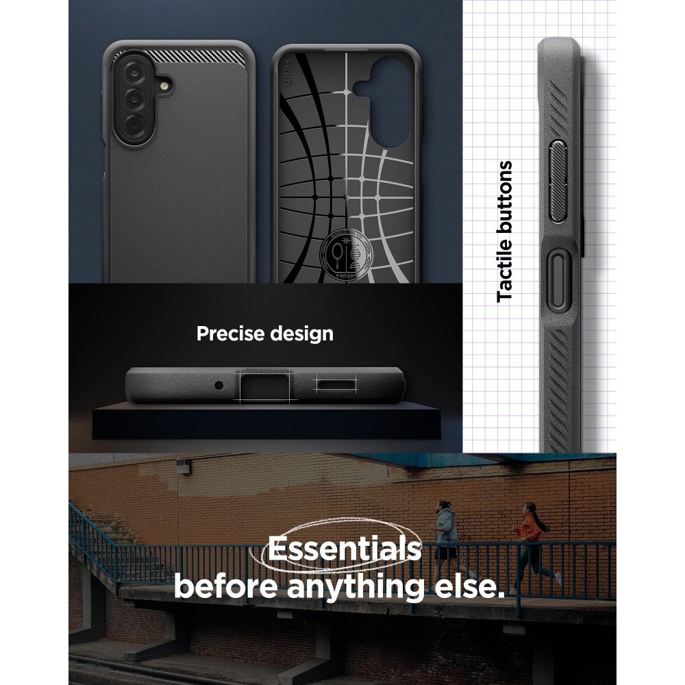 Spigen Rugged Armor dėklas Samsung Galaxy A27 5G - matinis juodas -- Samsung Galaxy A27 5G