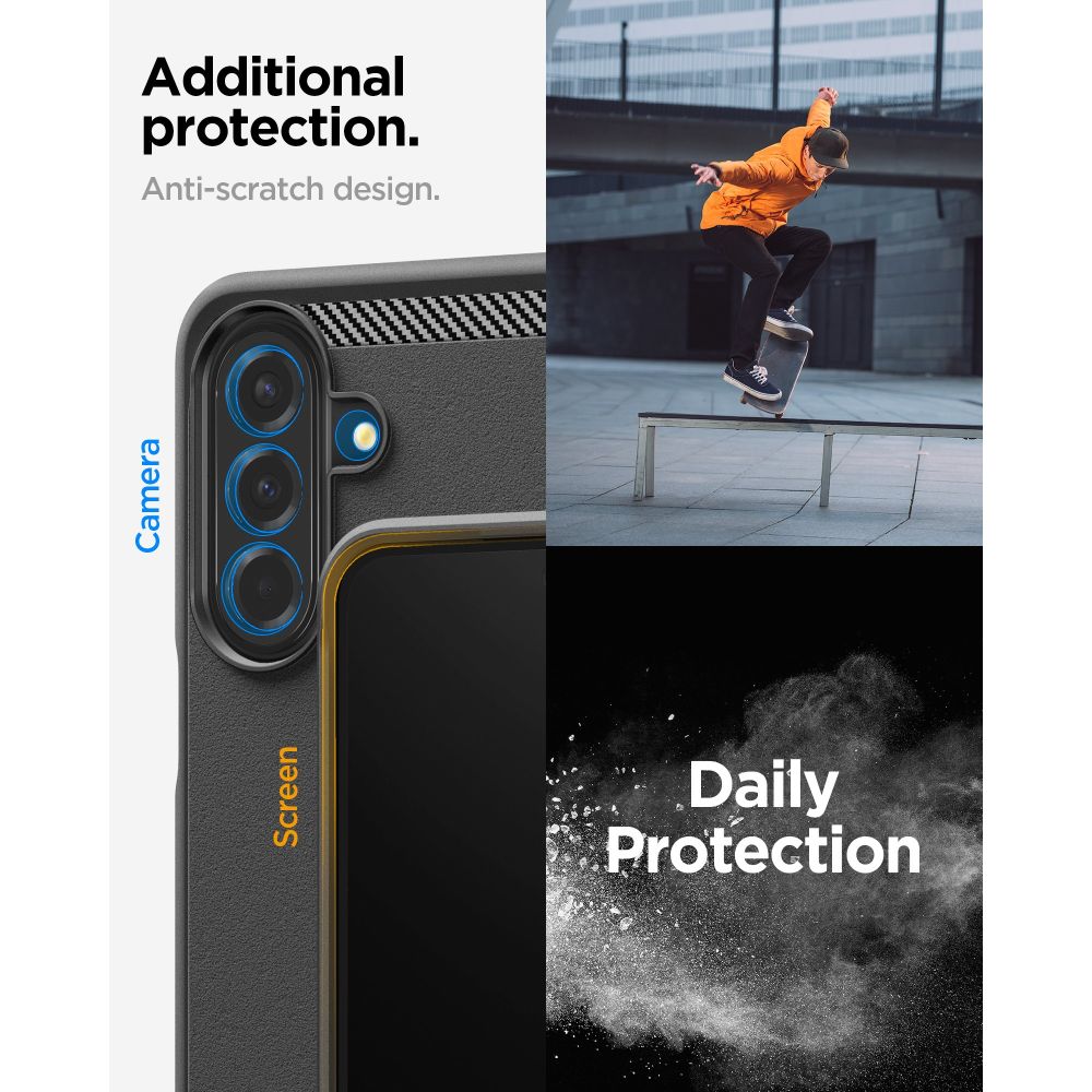 Spigen Rugged Armor dėklas Samsung Galaxy A27 5G - matinis juodas -- Samsung Galaxy A27 5G