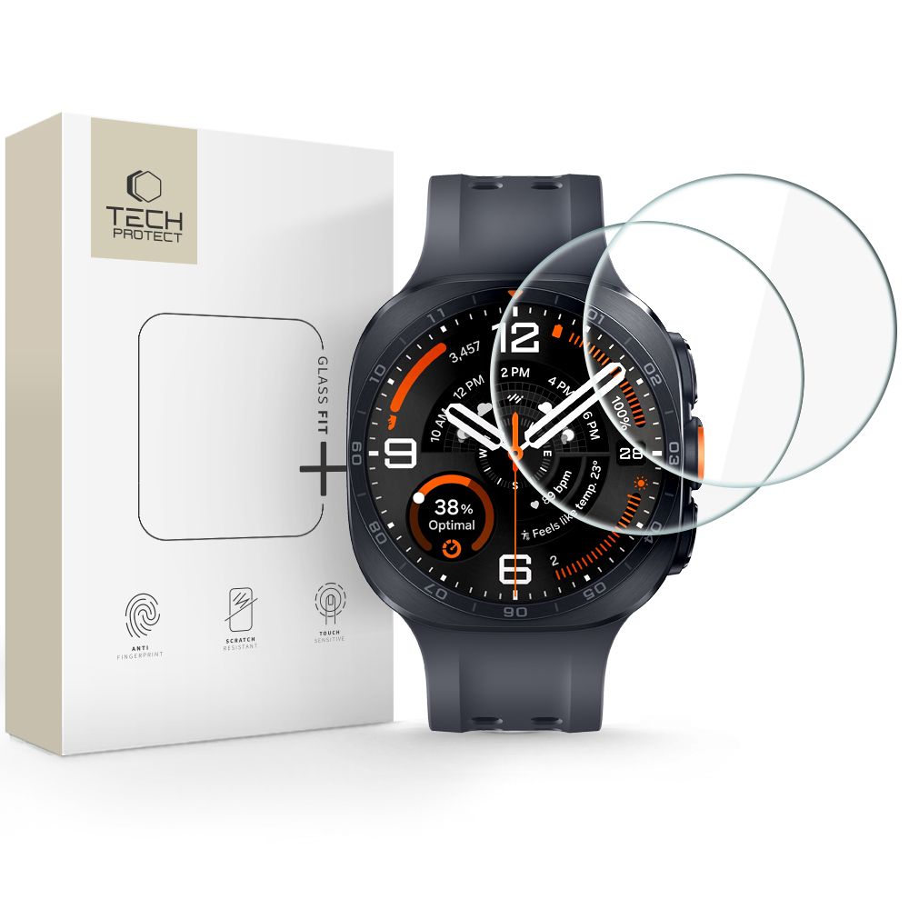 Tech-Protect Glass Fit+ 2-pakuotė grūdinto stiklo apsauga Samsung Galaxy Watch Ultra 2 2026 47mm -- Samsung Galaxy Watch...
