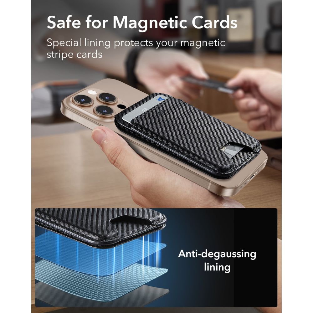 ESR Classic RFID magnetinė piniginė su stovu MagSafe telefonui - Juoda -- Uncategorized