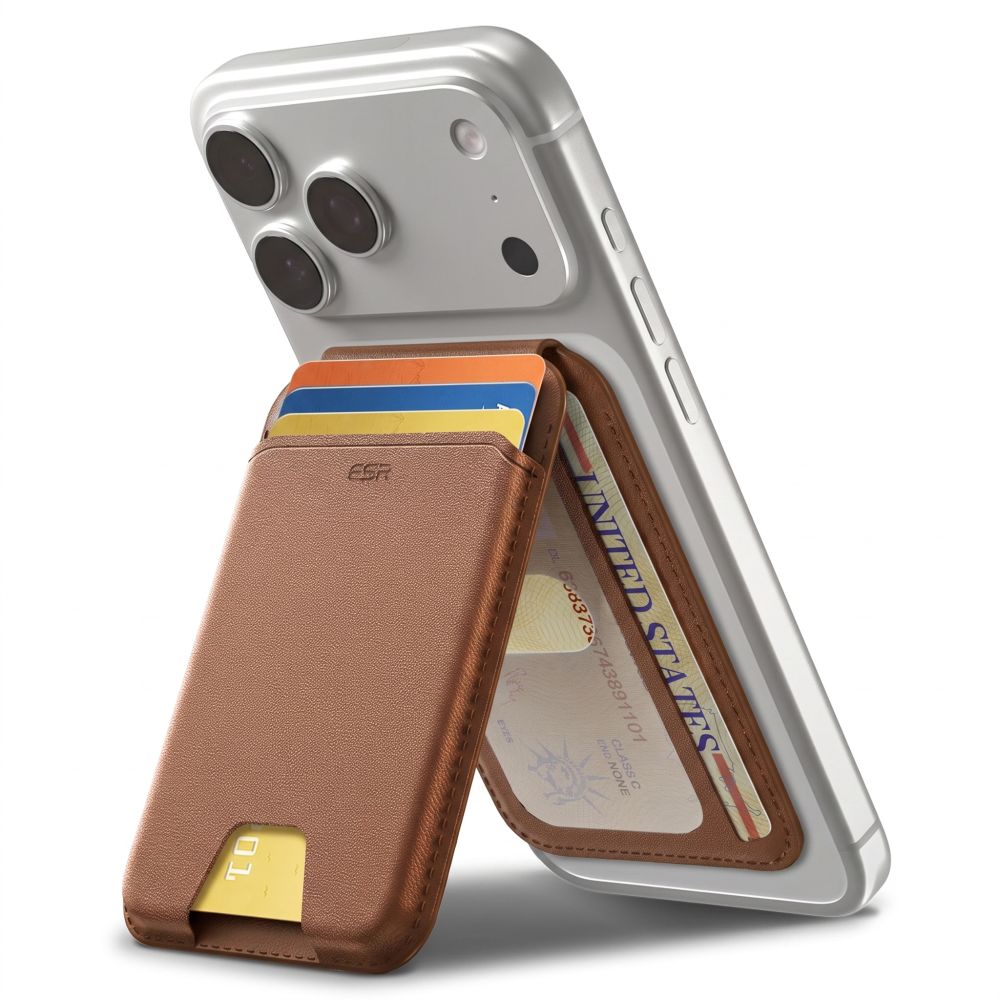 ESR Classic RFID magnetinė piniginė su stovu MagSafe telefonui - Ruda -- Uncategorized