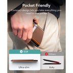 ESR Classic RFID magnetinė piniginė su stovu MagSafe telefonui - Ruda -- Uncategorized