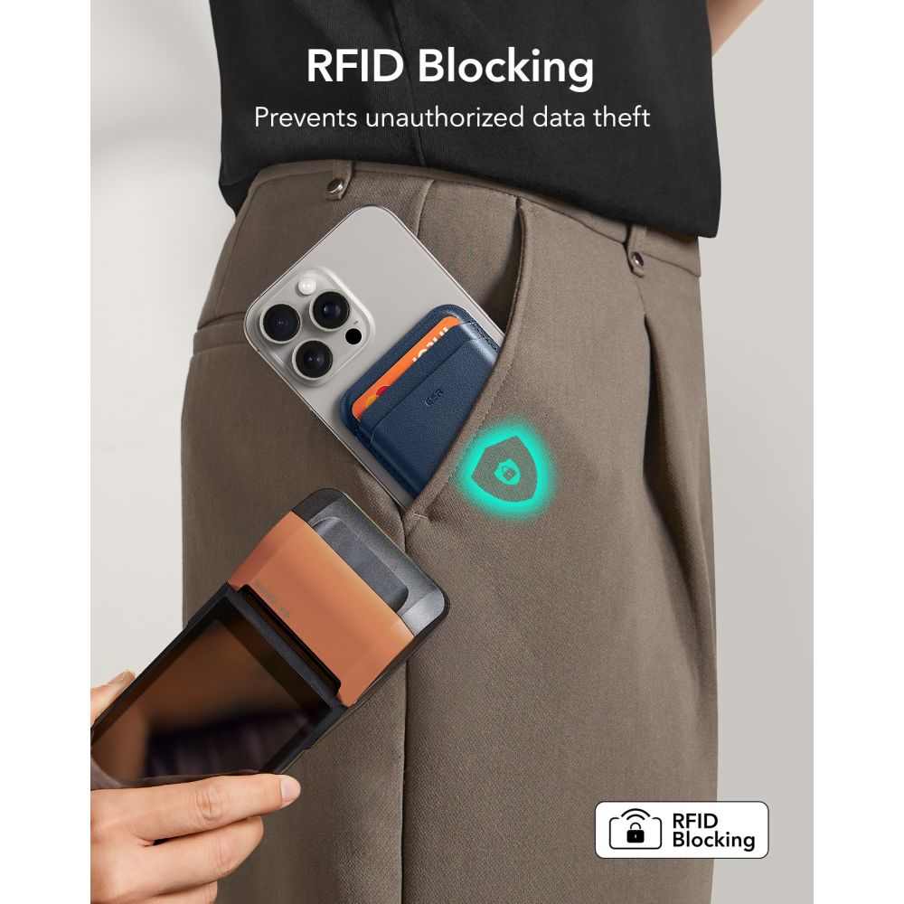ESR Classic RFID Magnetic Wallet MagSafe telefonui - tamsiai mėlyna -- Uncategorized