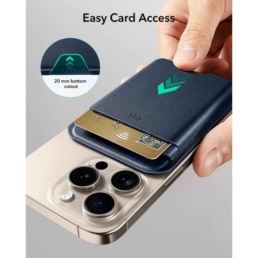 ESR Classic RFID Magnetic Wallet MagSafe telefonui - tamsiai mėlyna -- Uncategorized