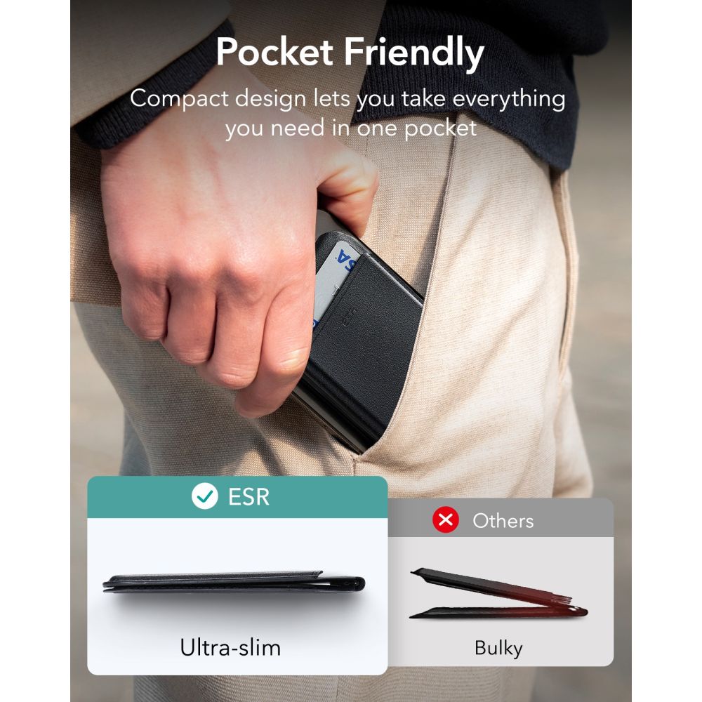ESR Classic RFID Magnetic Wallet Stand MagSafe - juoda -- Uncategorized