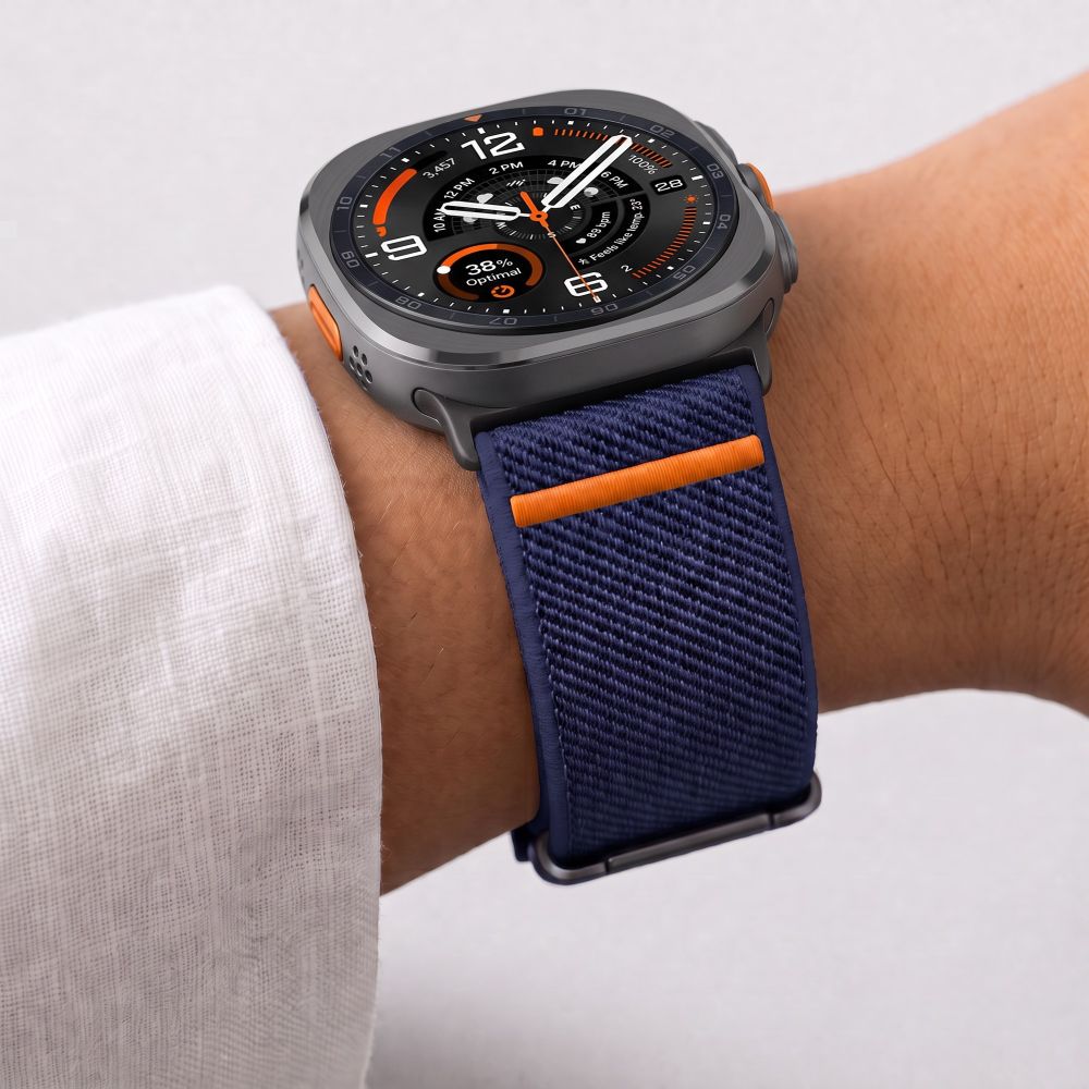 Tech-Protect Nylon Clasp Samsung Galaxy Watch Ultra 47mm - Tamsiai mėlyna -- Samsung Galaxy Watch Ultra (47mm)