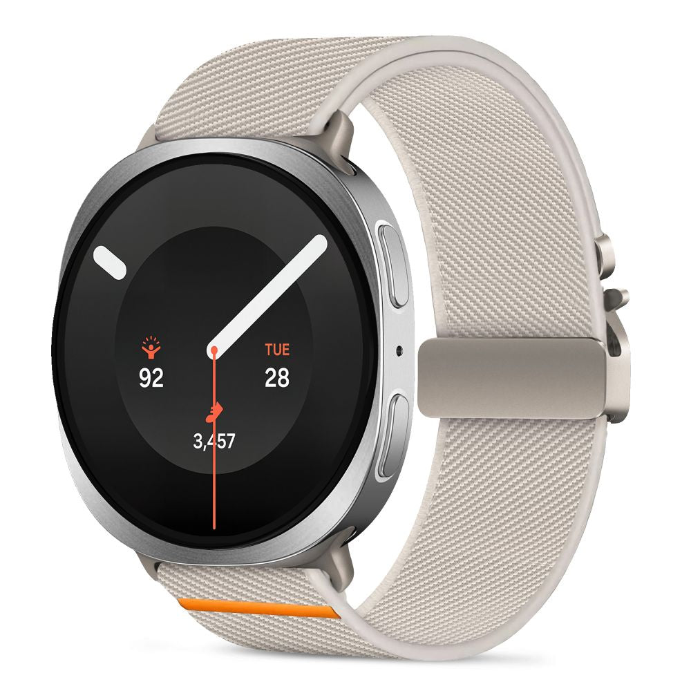 Tech-Protect Nylon Clasp dirželis Samsung Galaxy Watch 40/44/46 mm - Beige -- Samsung Galaxy Watch