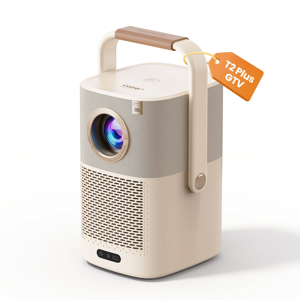 Yaber T2 Plus GTV 1080p 450 ANSI Google TV JBL Dolby Audio multimedijos projektorius su baterija - Bežė -- Uncategorized