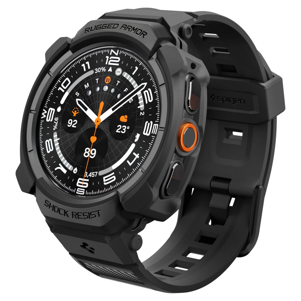 Spigen Rugged Armor Pro atvaras Samsung Galaxy Watch Ultra 2 2026 47mm - Matinis juodas -- Samsung Galaxy Watch Ultra 2