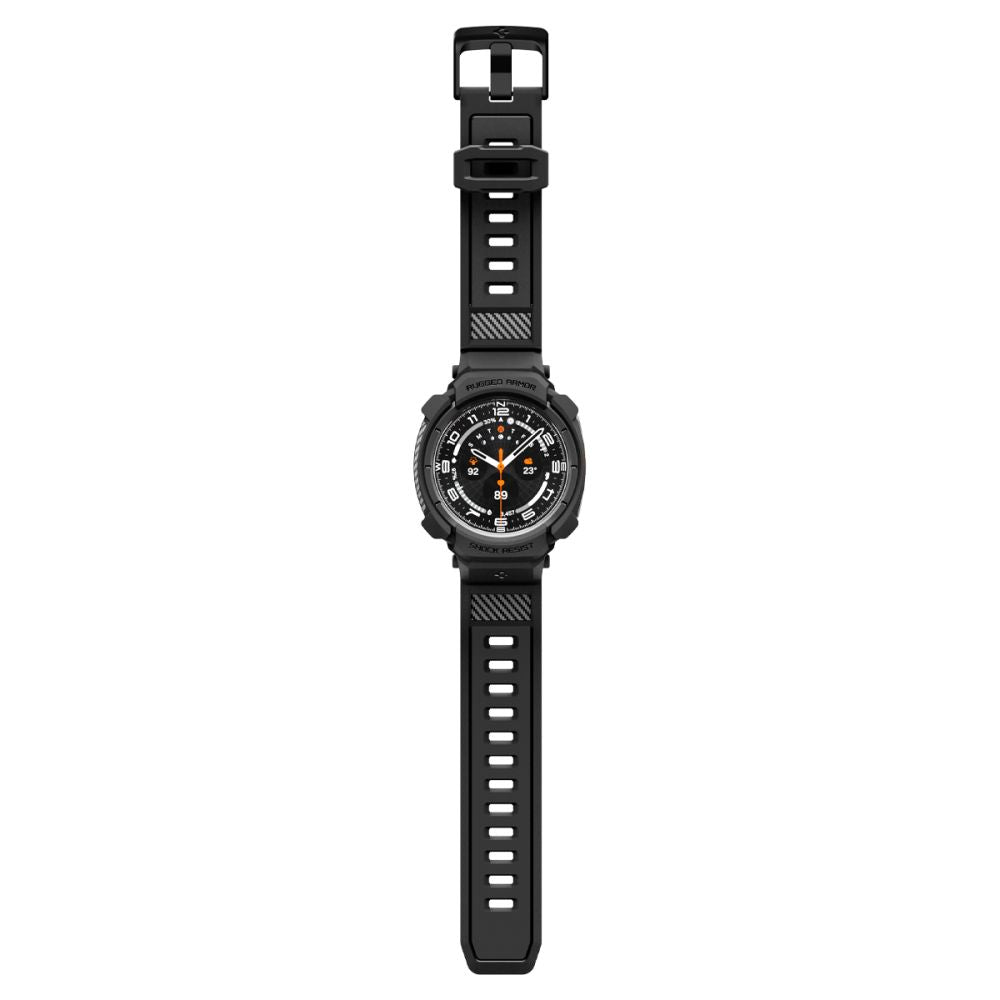 Spigen Rugged Armor Pro atvaras Samsung Galaxy Watch Ultra 2 2026 47mm - Matinis juodas -- Samsung Galaxy Watch Ultra 2