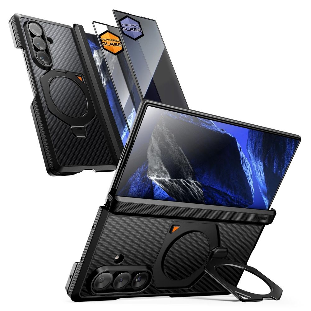 Supcase UB Aero MagSafe 2-Set dėklas skirtas Samsung Galaxy Z Fold 8 Ultra - Juodas -- Samsung Galaxy Z Fold 8 Ultra