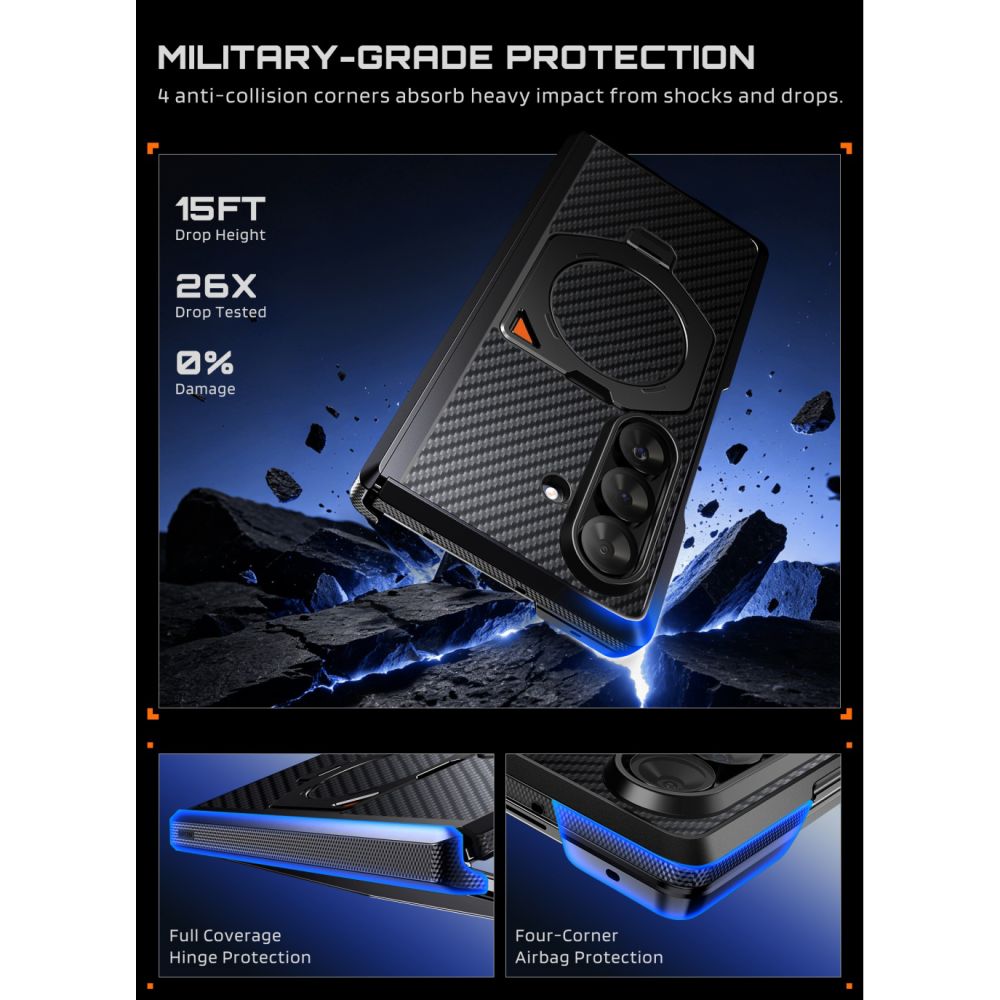Supcase UB Aero MagSafe 2-Set dėklas skirtas Samsung Galaxy Z Fold 8 Ultra - Juodas -- Samsung Galaxy Z Fold 8 Ultra