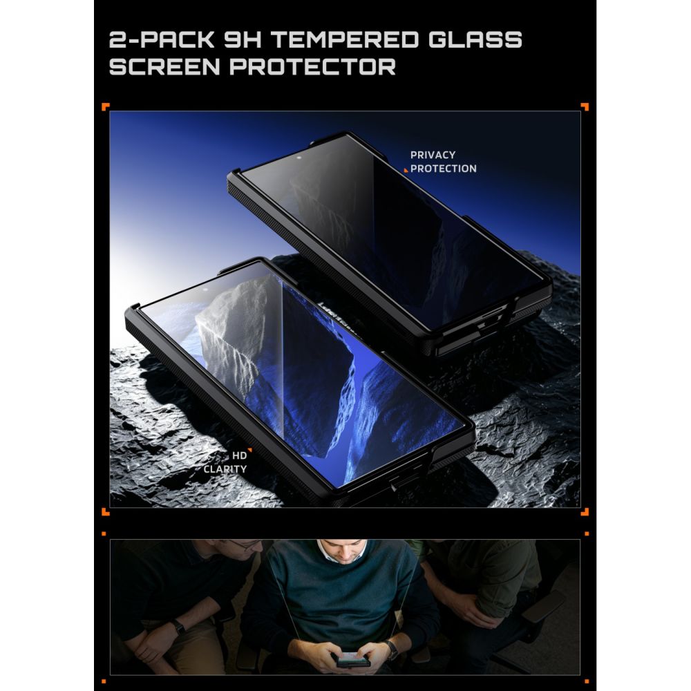 Supcase UB Aero MagSafe 2-Set dėklas skirtas Samsung Galaxy Z Fold 8 Ultra - Juodas -- Samsung Galaxy Z Fold 8 Ultra