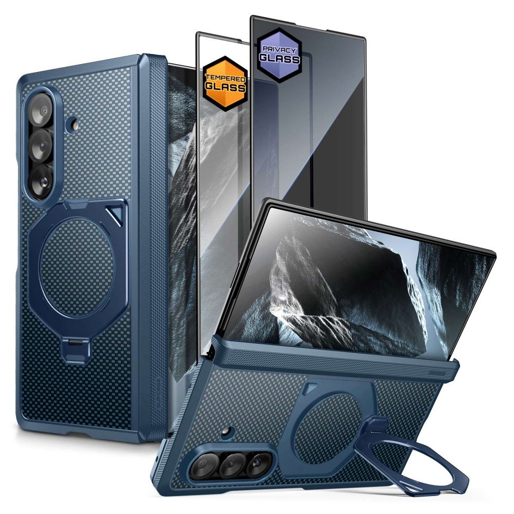 Supcase UB Aero MagSafe 2-Set dėklas skirtas Samsung Galaxy Z Fold 8 Ultra - Tamsiai mėlynas -- Samsung Galaxy Z Fold 8 Ultra