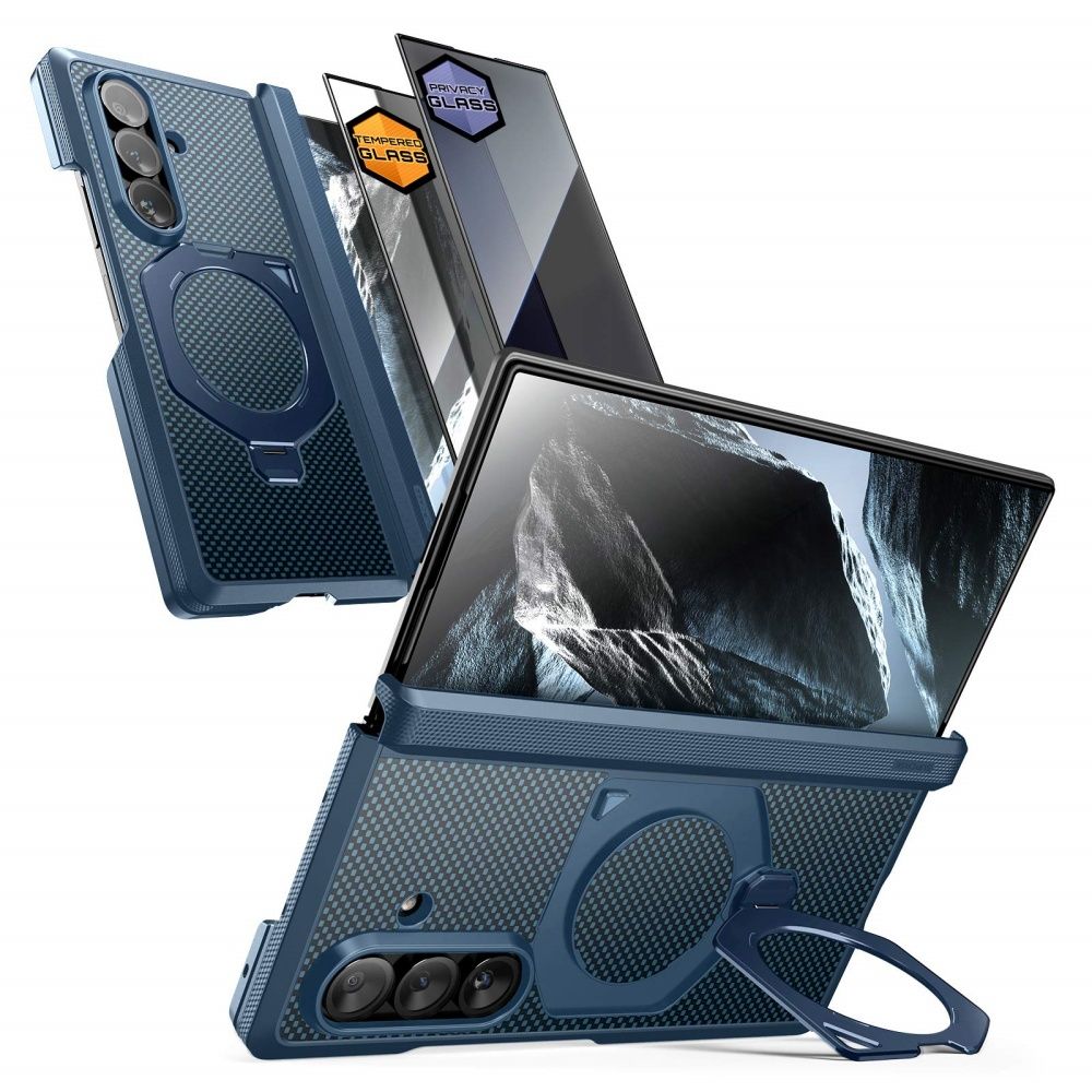 Supcase UB Aero MagSafe 2-Set dėklas skirtas Samsung Galaxy Z Fold 8 Ultra - Tamsiai mėlynas -- Samsung Galaxy Z Fold 8 Ultra