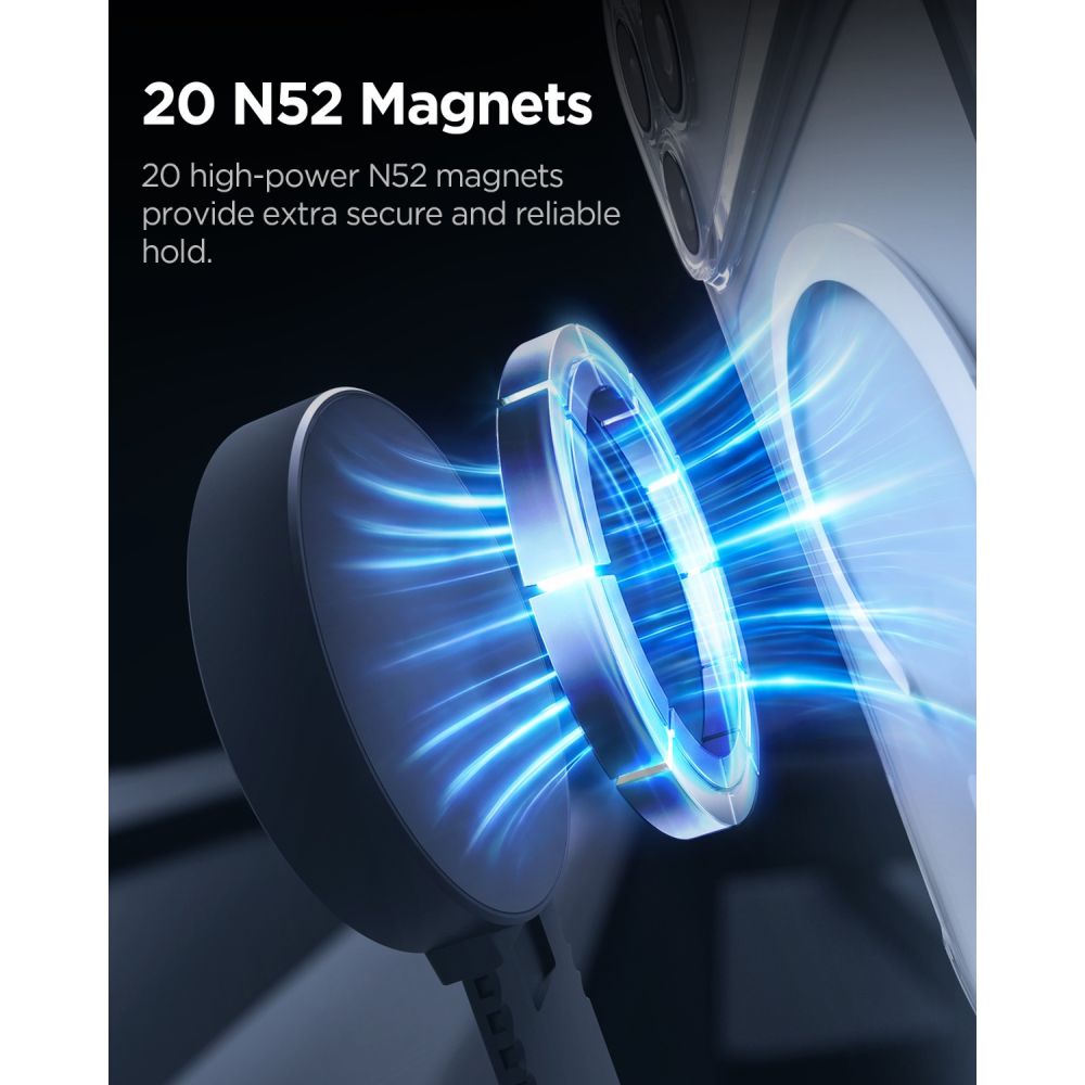 Spigen MFT35-1 MagSafe automobilinis laikiklis prietaisų skydeliui – Juodas -- Cell phone holders