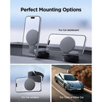Spigen MFT35-1 MagSafe automobilinis laikiklis prietaisų skydeliui – Juodas -- Cell phone holders