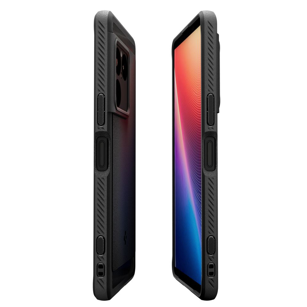 Spigen Rugged Armor dėklas Sony Xperia 1 VIII - matinis juodas -- Sony Xperia 1 VIII