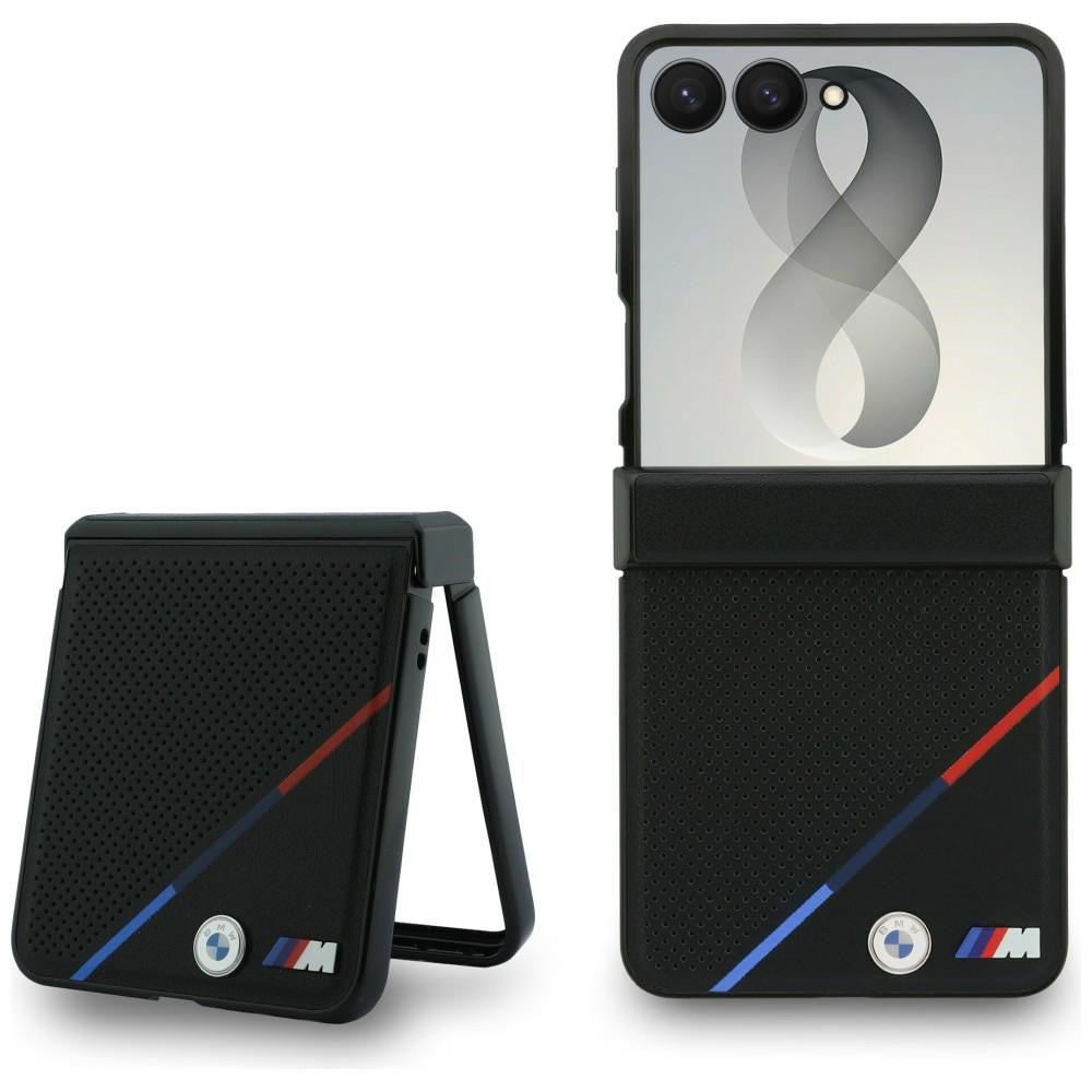 BMW M odos perforuota trispalvė dėklas su metaliniais logotipais MagSafe Samsung Galaxy Z Flip 8 - juoda -- Samsung...