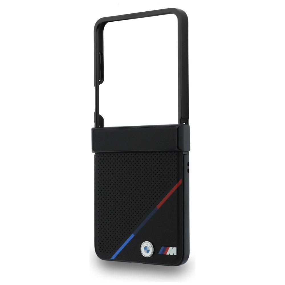 BMW M odos perforuota trispalvė dėklas su metaliniais logotipais MagSafe Samsung Galaxy Z Flip 8 - juoda -- Samsung...