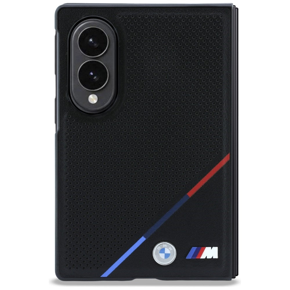 BMW M odos perforuota trispalvė dėklas su metaliniais logotipais MagSafe Samsung Galaxy Z Fold 8 - juoda -- Samsung...