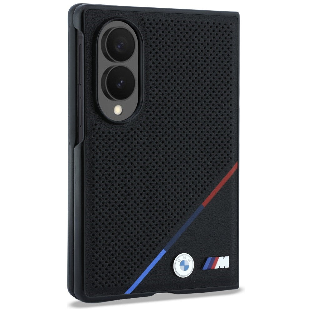 BMW M odos perforuota trispalvė dėklas su metaliniais logotipais MagSafe Samsung Galaxy Z Fold 8 - juoda -- Samsung...