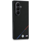 BMW M Leather Perforated Tricolor Stripe Metal Logos MagSafe dėklas Samsung Galaxy Z Fold 8 Ultra - juodas -- Samsung...
