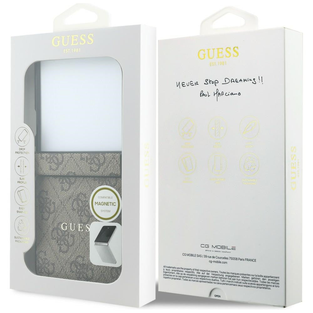 Guess 4G Classic MagSafe dėklas Samsung Galaxy Z Flip 8 - rudas -- Samsung Galaxy Z Flip 8
