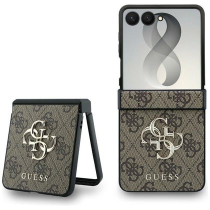 Dėklas Guess Big 4G Logo Samsung Galaxy Z Flip 8 - rudas -- Samsung Galaxy Z Flip 8