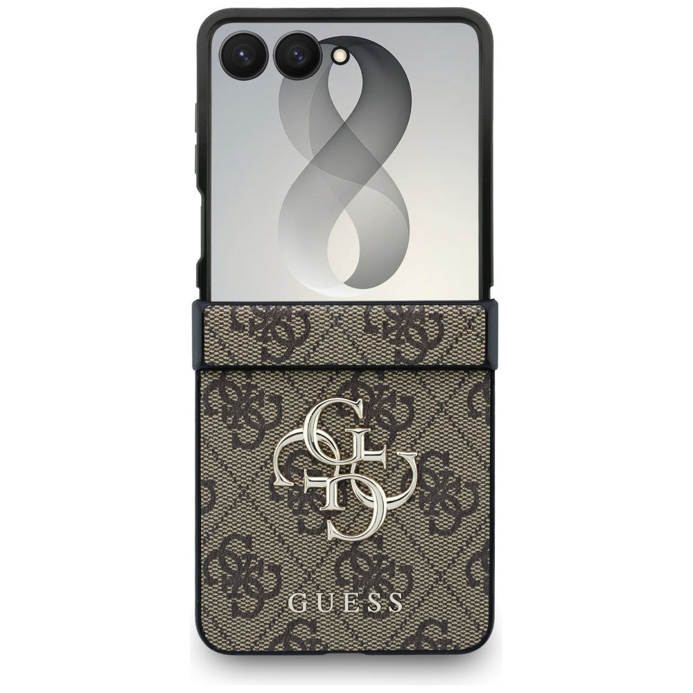 Dėklas Guess Big 4G Logo Samsung Galaxy Z Flip 8 - rudas -- Samsung Galaxy Z Flip 8