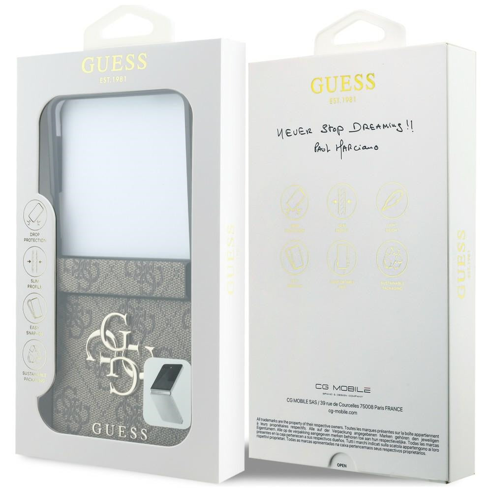 Dėklas Guess Big 4G Logo Samsung Galaxy Z Flip 8 - rudas -- Samsung Galaxy Z Flip 8