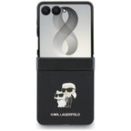 Dėklas Karl Lagerfeld Karl & Choupette Saffiano Pins Samsung Galaxy Z Flip 8 - juodas -- Samsung Galaxy Z Flip 8