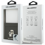 Dėklas Karl Lagerfeld Karl & Choupette Saffiano Pins Samsung Galaxy Z Flip 8 - juodas -- Samsung Galaxy Z Flip 8