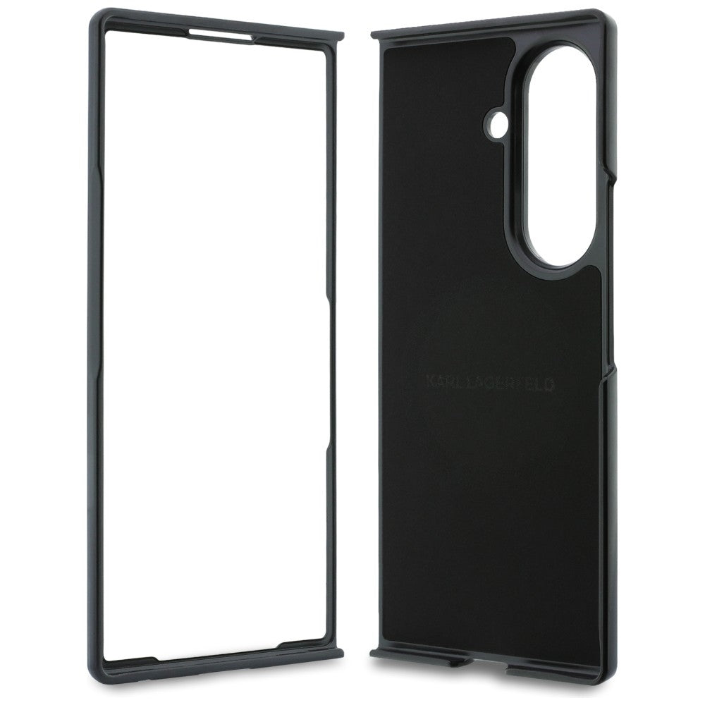 Karl Lagerfeld Karl&Choupette Pins MagSafe dėklas Samsung Galaxy Z Fold 8 Ultra - juodas -- Samsung Galaxy Z Fold 8 Ultra