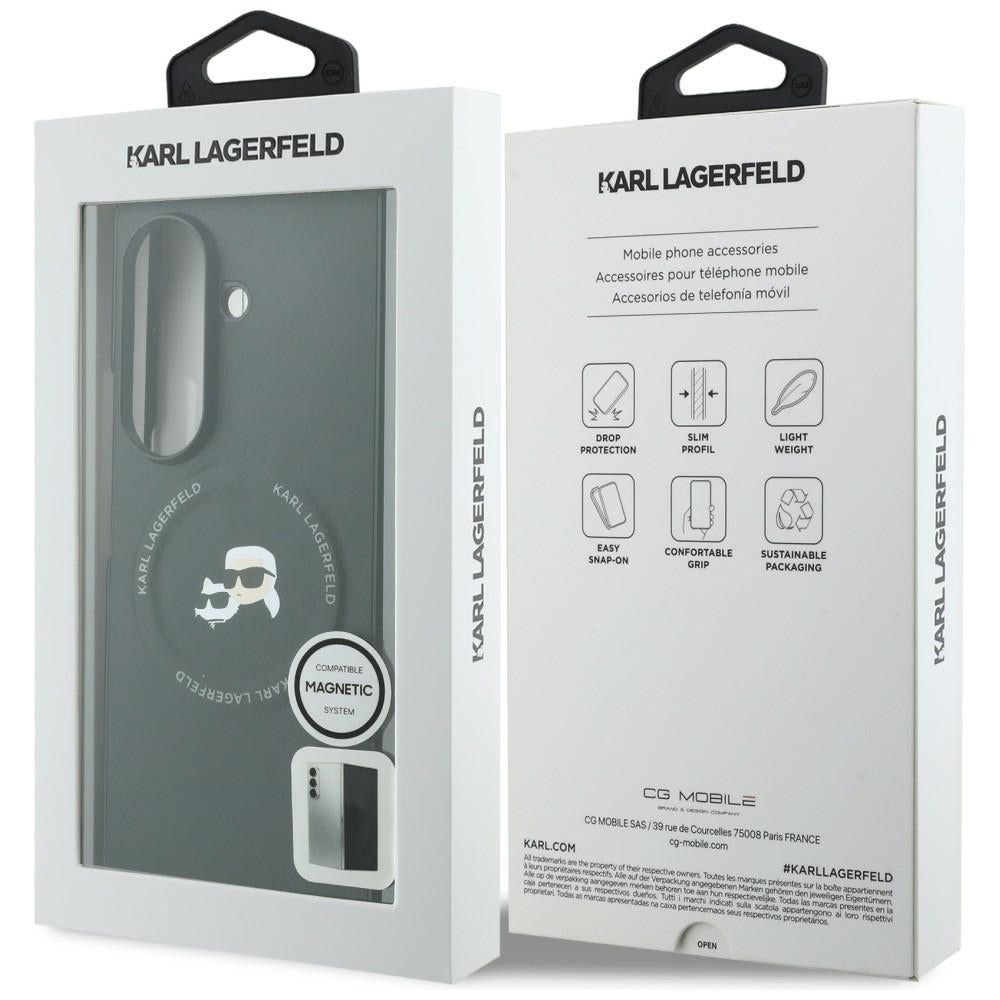 Karl Lagerfeld Karl&Choupette Pins MagSafe dėklas Samsung Galaxy Z Fold 8 Ultra - juodas -- Samsung Galaxy Z Fold 8 Ultra