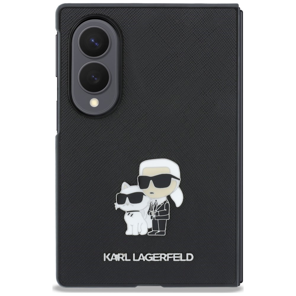 Karl Lagerfeld Saffiano Karl&Choupette Pin dėklas Samsung Galaxy Z Fold 8 - juodas -- Samsung Galaxy Z Fold 8