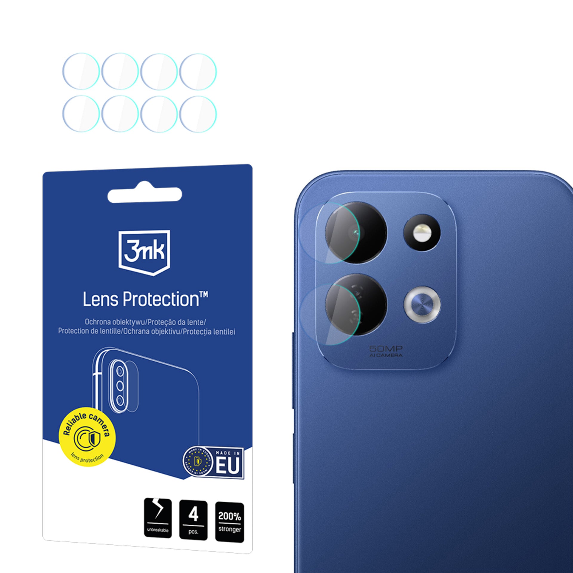 Hibridinis fotoaparato lęšio apsaugos stiklas 3mk Lens Protection Xiaomi Redmi 17 4G / 5G telefonui -- Cell phone...