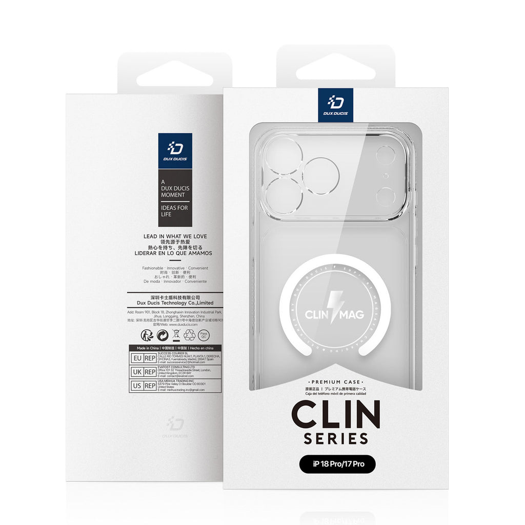 Dux Ducis Clin Mag dėklas iPhone 18 Pro / 17 Pro, suderinamas su MagSafe - skaidrus -- iPhone 18 Pro / iPhone 17 Pro