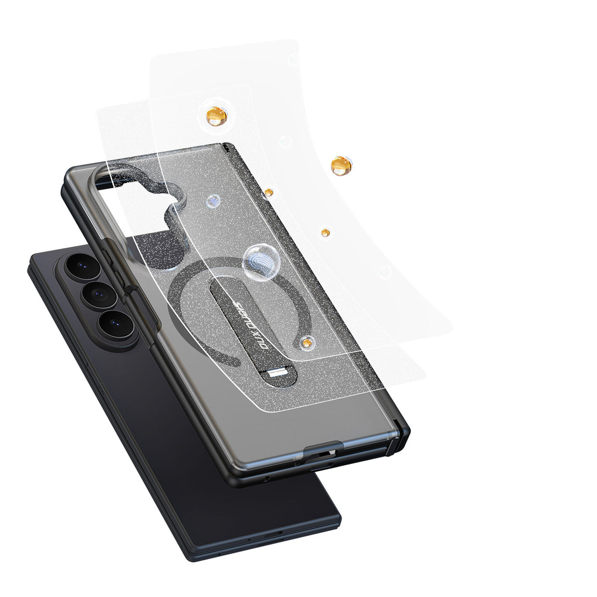 Dux Ducis Kind dėklas telefonui Samsung Galaxy Z Fold 8 Ultra / Z Fold 7 su stovu, suderinamas su MagSafe - juodas --...