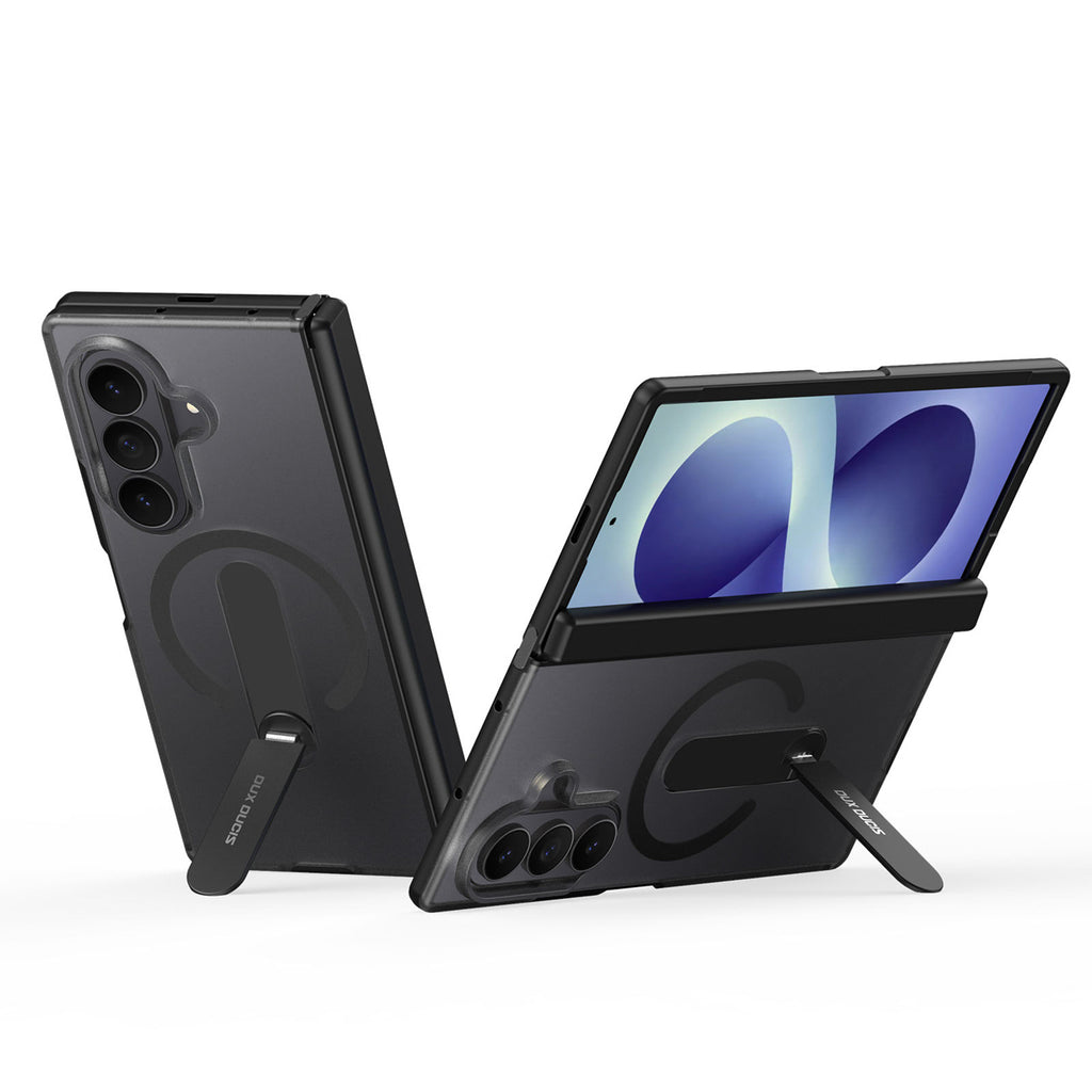 Dux Ducis Kind dėklas telefonui Samsung Galaxy Z Fold 8 Ultra / Z Fold 7 su stovu, suderinamas su MagSafe - juodas --...