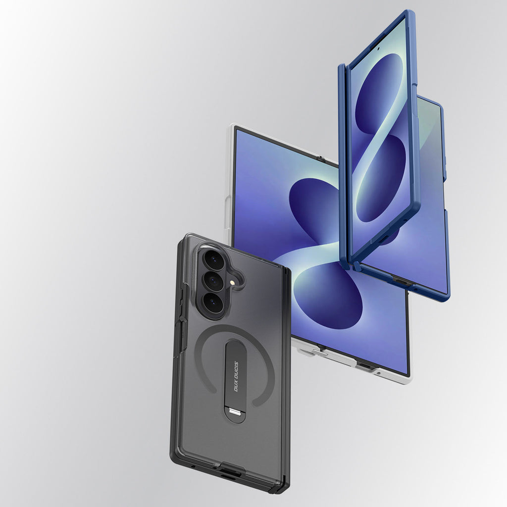 Dux Ducis Kind dėklas telefonui Samsung Galaxy Z Fold 8 Ultra / Z Fold 7 su stovu, suderinamas su MagSafe - juodas --...
