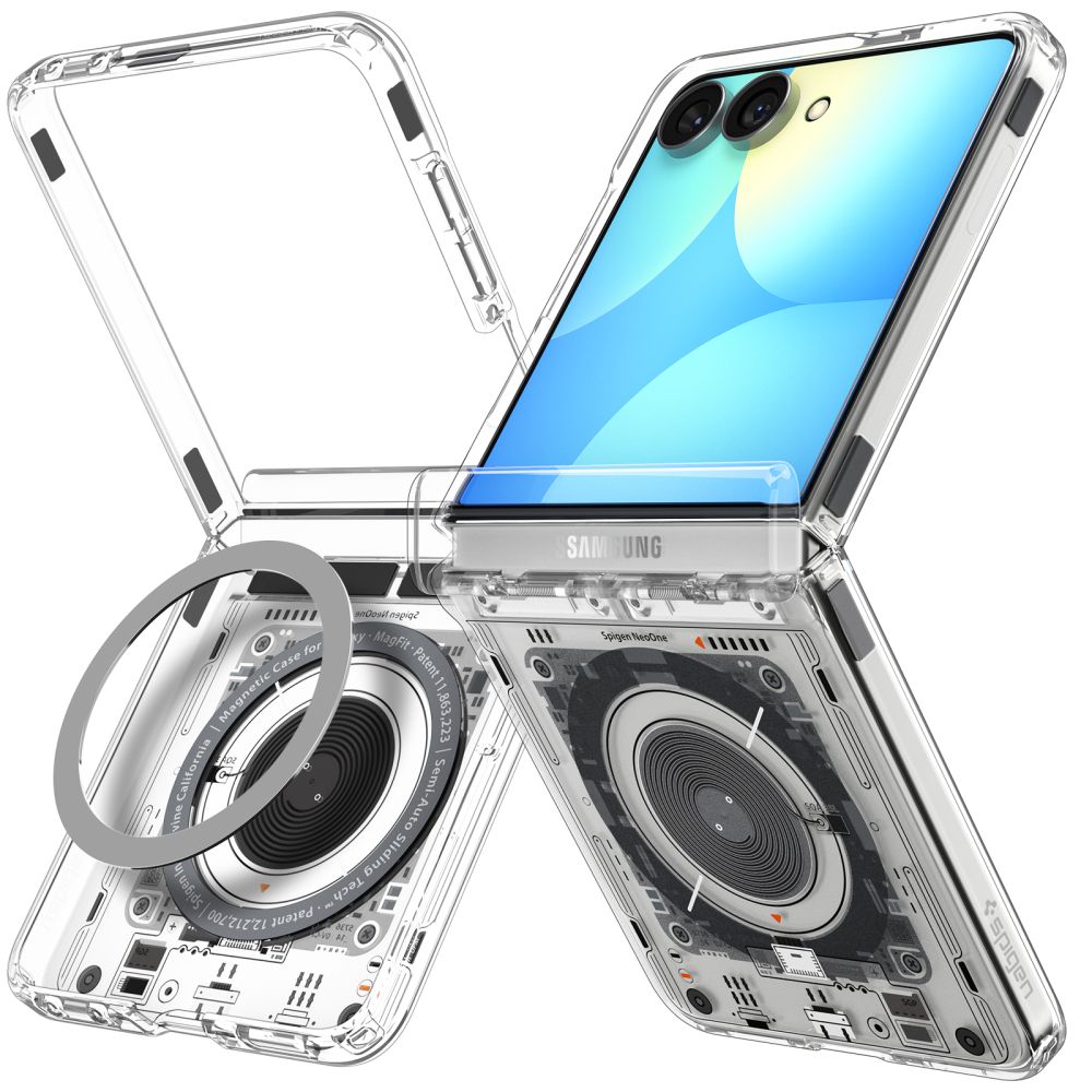 Spigen Ultra Hybrid Pro MagSafe dėklas Samsung Galaxy Z Flip 8 Neo One - Pilkas/juodas -- Samsung Galaxy Z Flip 8 Neo One