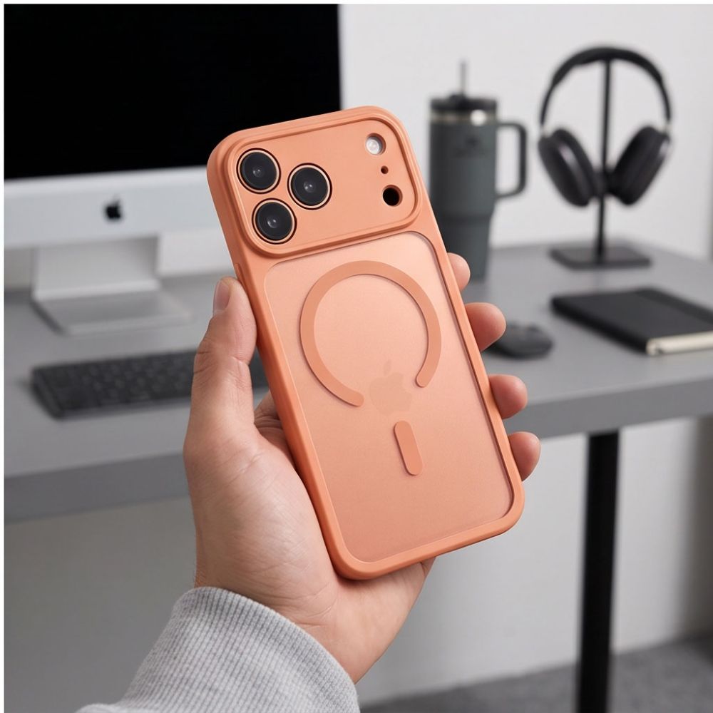 Tech-Protect BasicMag MagSafe dėklas Apple iPhone 17 Pro / 18 Pro - Matinis oranžinis -- iPhone 17 Pro / iPhone 18 Pro