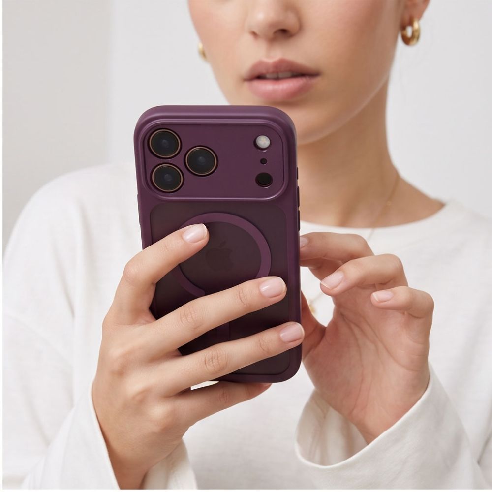 Tech-Protect BasicMag MagSafe dėklas Apple iPhone 17 Pro / 18 Pro - Matinis tamsusis vyšninis -- iPhone 17 Pro / iPhone...