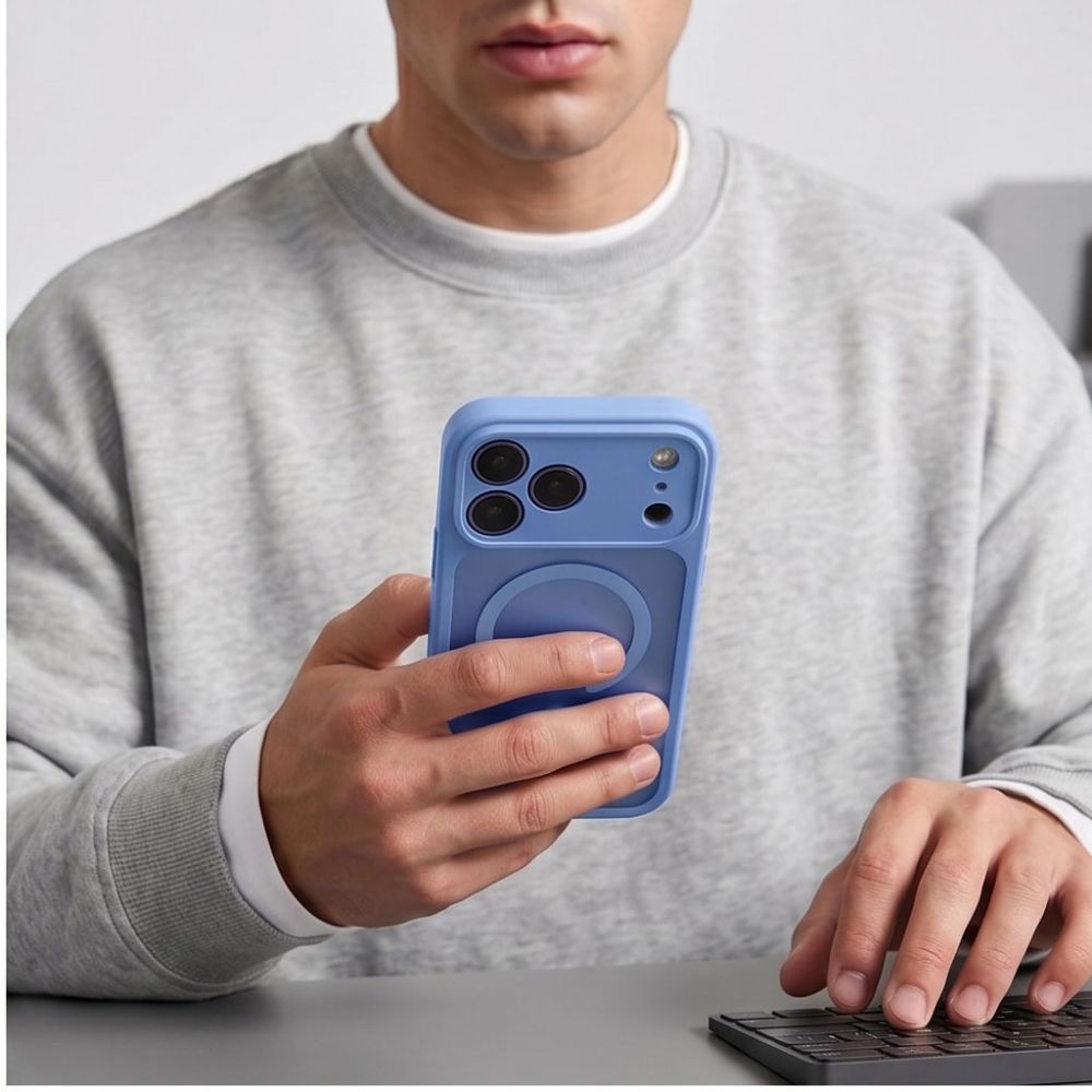 Tech-Protect BasicMag MagSafe dėklas iPhone 17 Pro / 18 Pro - šviesiai mėlyna matinė -- iPhone 17 Pro / iPhone 18 Pro