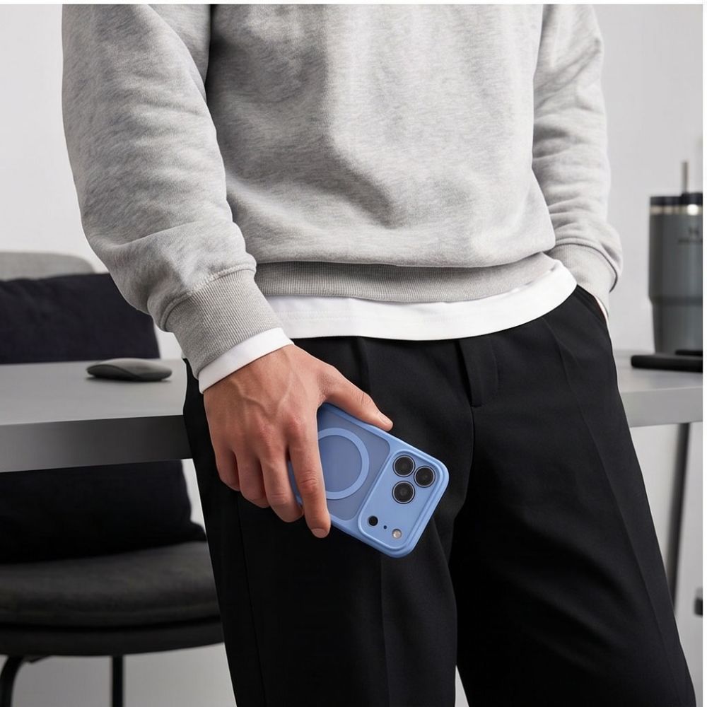 Tech-Protect BasicMag MagSafe dėklas iPhone 17 Pro / 18 Pro - šviesiai mėlyna matinė -- iPhone 17 Pro / iPhone 18 Pro
