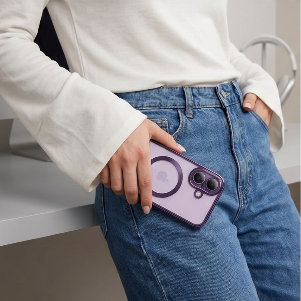 Tech-Protect MagFlex dėklas iPhone 17 - Skaidri violetė -- iPhone 17