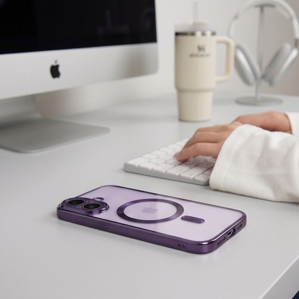 Tech-Protect MagFlex dėklas iPhone 17 - Skaidri violetė -- iPhone 17